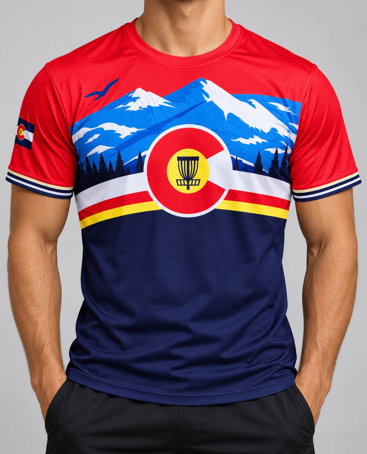 Disc Golf Jersey Shirt Colorado Exclusive Design Shield