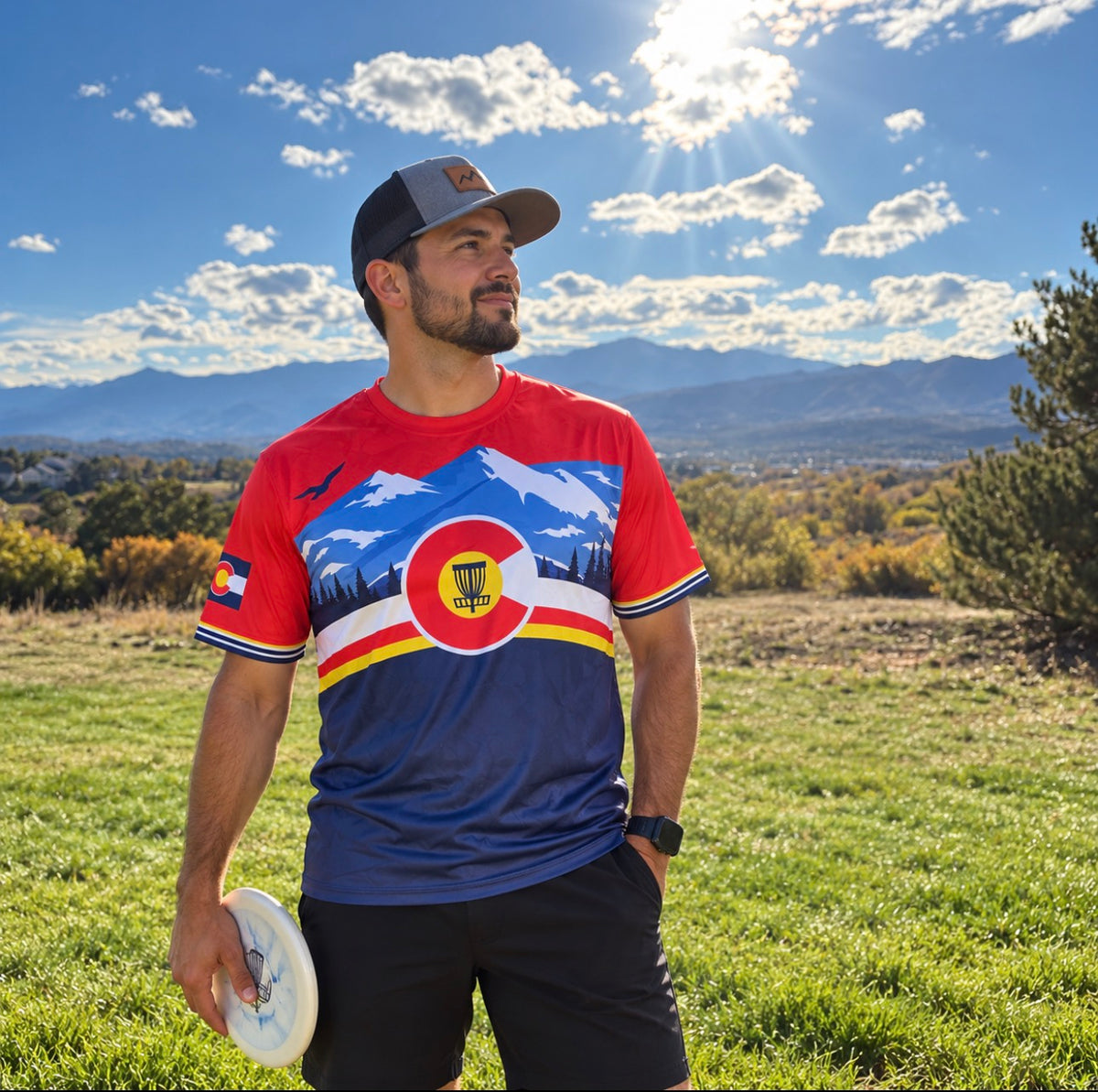 Disc Golf Jersey Shirt Colorado Exclusive Design Shield