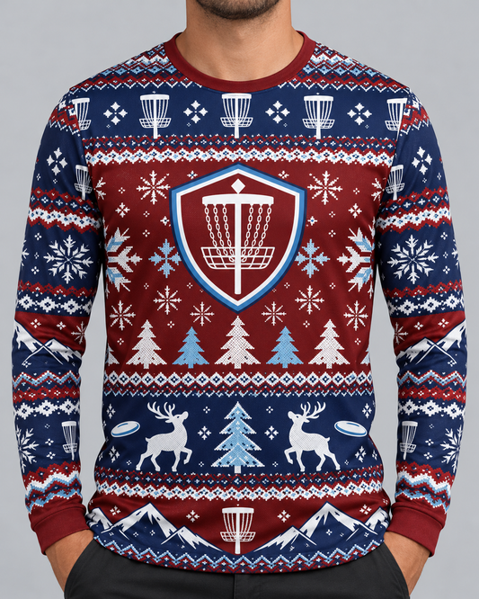 *Pre-Order* Disc Golf Jersey Shirt Ugly Sweatshirt Design Long Sleeve Shield