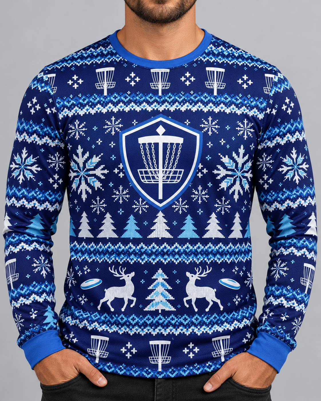*Pre-Order* Disc Golf Jersey Shirt Ugly Sweatshirt Design Long Sleeve Shield