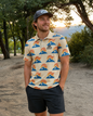 Disc Golf Polo - Mountain Disc/Sunset Design - Cream